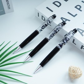 Sikyby Poison Skull Funny Pens Cute Floater Floating Liquid Writing Journaling Office Pen Unique Gift For Women Men