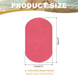 PATIKIL Iron-on Patches 11 x 18 cm, 6 Pack Oval Elbow Patches Knee Repair Patch Suede Fabric Appliques for Shirt Jeans Jacket Clothes Repair Decorating Kit, Dark Pink