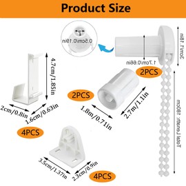 Set of 2 White Roller Blind Brackets Window 17 mm Replacement Parts Roller Blind Brackets Window Klemmfix Roller Blind Fittings Set Klemmfix for Blackout Roller Blind, Side Pull Roller Blind, Double