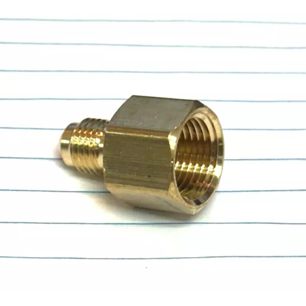 Midland Supply Brass Adapter, 3/8" NPTFM x 1/4" Male Flare,