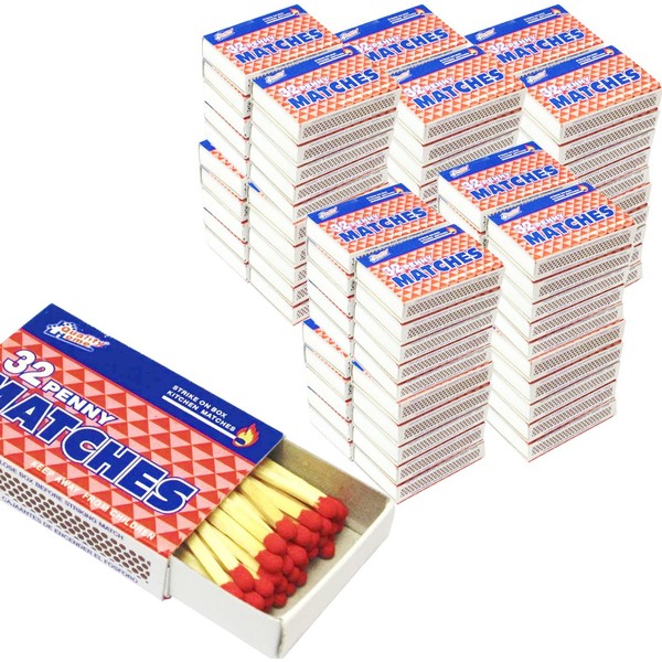 100 Packs Matches 32 count Strike on Box Kitchen Camping Fire Starter Lighter