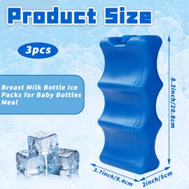Ysanciuu 3 Pack Breastmilk Ice Pack,Bottle Ice Packs for Breastmilk Storage,Contoured Ice Packs for Breast Milk,Baby Bottles,Meal,Keeps Breast Milk Fresh