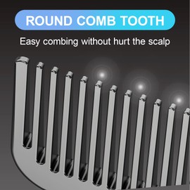 Jurrissa Hair Comb for Women and Men,Hair Detangler Comb for Curls,Thick,Straight,Short,Wet and Dry Hair,Large Hair Detangling Comb with Round Handle(Black)