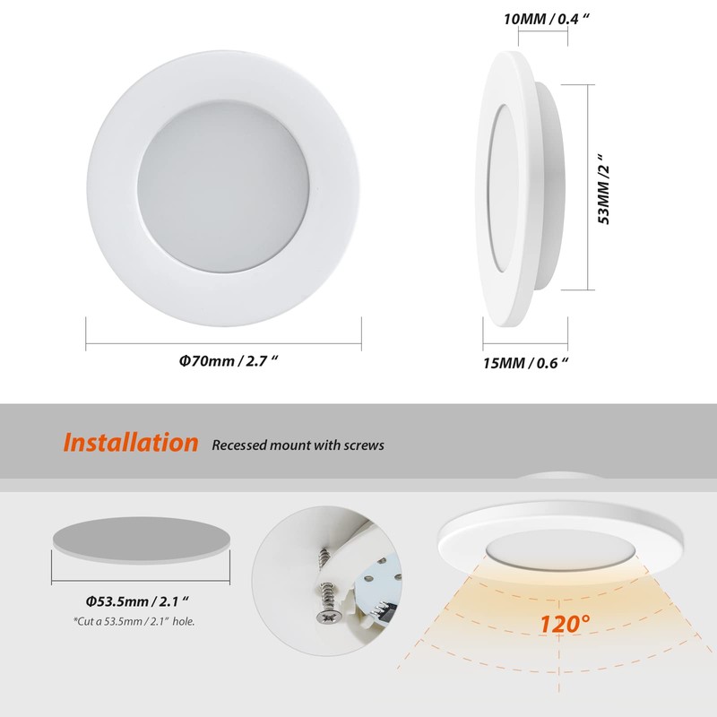 Dream lighting RV Interior LED Lights 12volt Recessed Pot Light