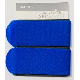 SkiMarket Ski Ties - Jumbo Pair of Ski Foam Backed Ties (Blue)