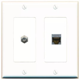 Wallplate City CAT6-SHIELDED COAX Wall Plate-2 Gang White