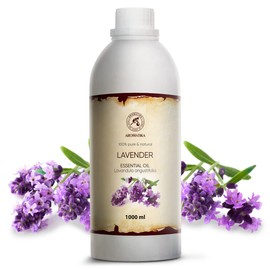 Lavender Essential Oil 34 Fl Oz - Lavandula Angustifolia - 100% Pure & Natural use for Tension Relief - Good Mood - Freshen Rooms - for Bath - Sauna - Scented Oils