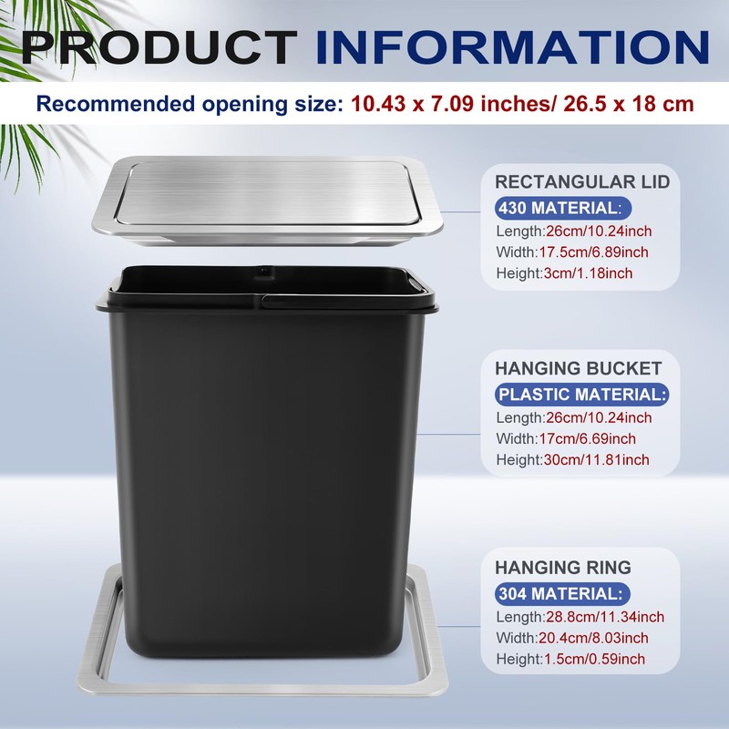 Leinuosen 2.6 Gallon / 10 Lite Embedded Trash Can with