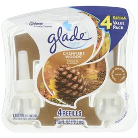Glade Plugins Scented Oil Air Freshener Refill, Cashmere Woods, 2.68 Oz, 4 Ct