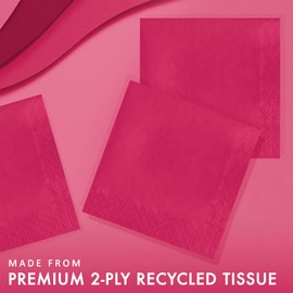 Creative Converting Touch of Color 2-Ply 50 Count Paper Lunch Napkins, Hot Magenta