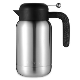 Aura Thermal Coffee Carafe Tea Pot for Keeping Hot & Iced Cold - Vacuum Insulated - Thermos Water Pitcher - Beverage Dispenser - Cool Touch Handle & Lid - BPA Free - 1.5 Liter - Stainess