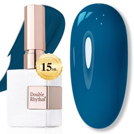 Double Rhythm 15ML Gel Polish Jelly Sheer Pastel Light Milky Color 1 PC 0.53 OZ Bottle UV Nail Polish Art Salon at Home for Women (Lake Blue-B-A1458)