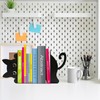 4 Items Eeping Cat Metal Bookends Cute Decorative Book Ends
