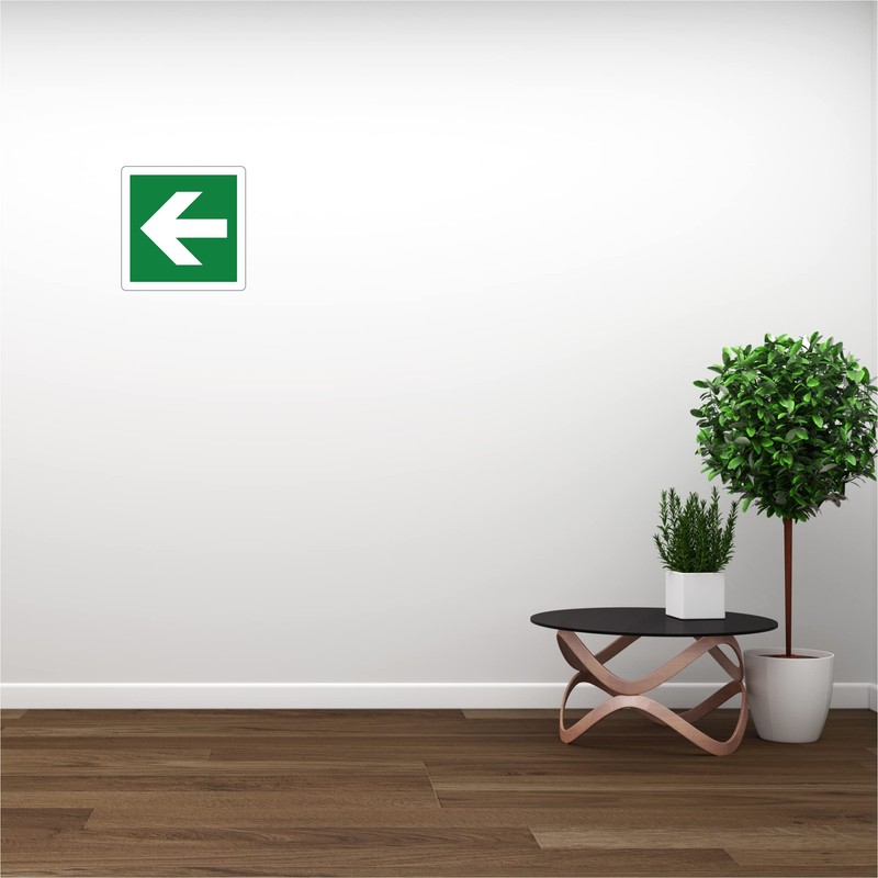 pubblimania Emergency Exit Arrow Sticker PVC Heavy Duty Outdoor Indoor