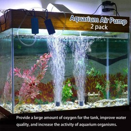 Aquarium Air Pump Fish Tank Bubbler 0.2W Quiet Mini Whisper Fish Tank Aerator, Quiet Oxygen Pump with Air Stone Airline Tubing Sucker and Connector Accessories (Blue)