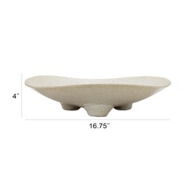 Bloomingville Speckled Stoneware Footed Platter, Matte Cream