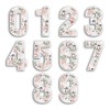 2 x 15cm Tall Floral Birds Number Vinyl Stickers -