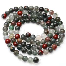 ZHIYUXI Dragon Blood Stones 100pcs 6mm Red Crystals Beads for Bracelet Jewelry Making Gemstones 2 Strand Round Spacer for Necklace DIY Christmas Gifts for Women Men