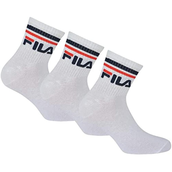 FILA Unisex F9398 Plain Socks, 3 Pairs