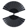 HuaCommerce 2 Pcs Vintage Black Folding Hand Fan Set -