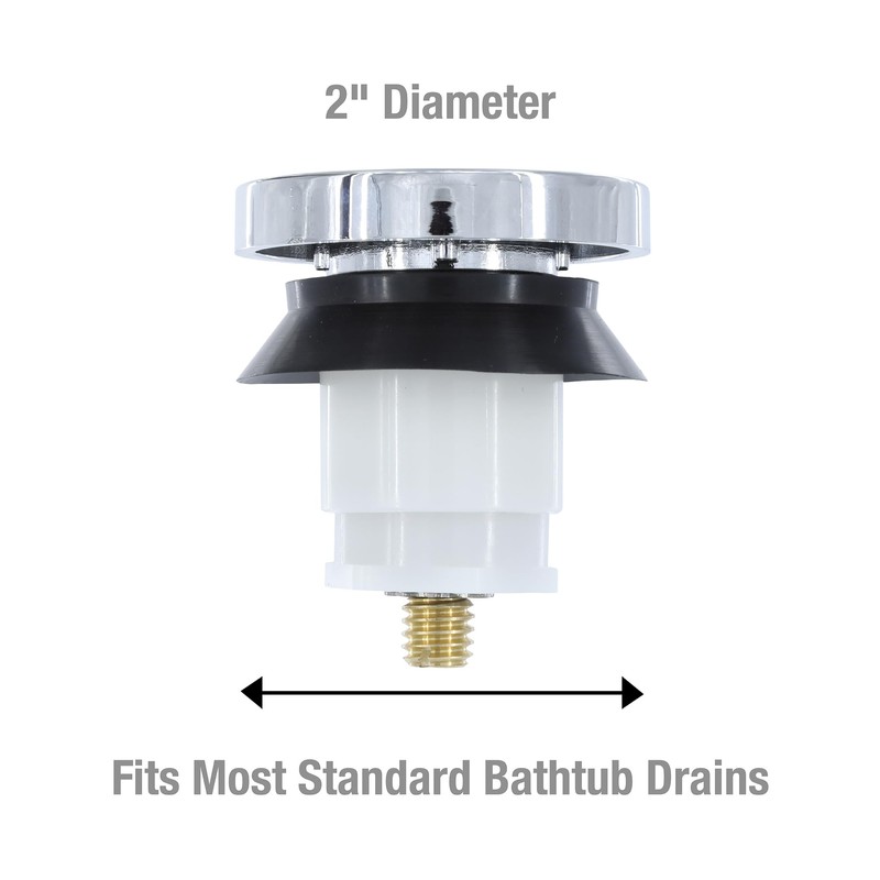 Danco, Chrome, 80811 Touch-Toe Tub Stopper, 2 x 2 x