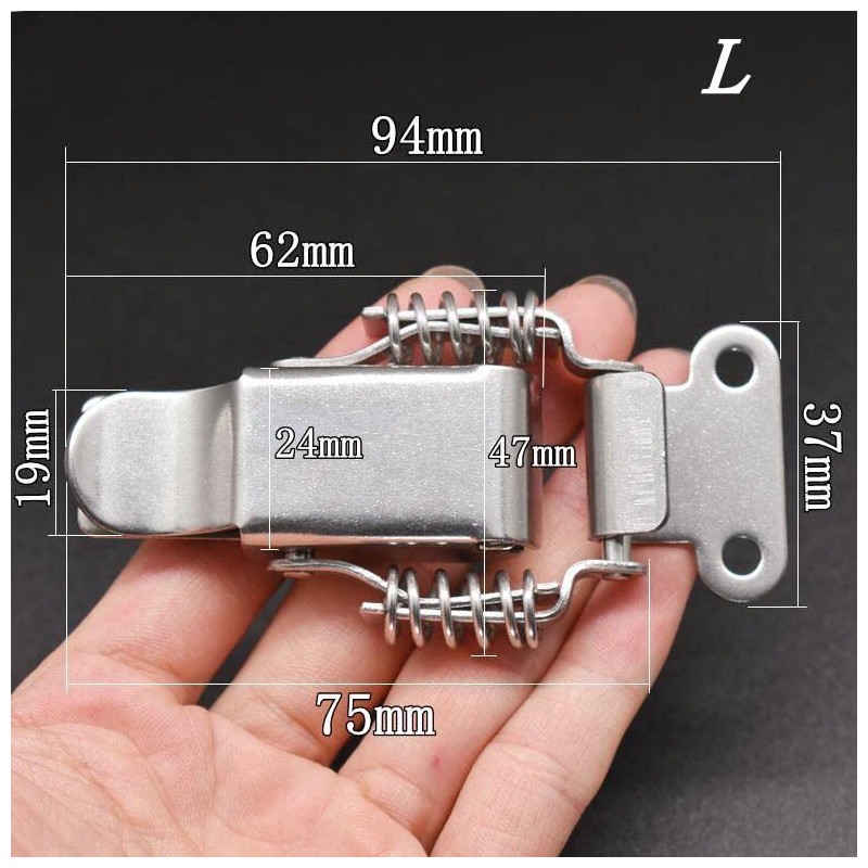 90 Degrees Spring hasp Toolbox Toggle latches Lock，Stainless Steel 304