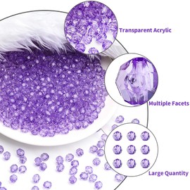 BONNY BOXX 2000pcs 4mm Acrylic Faceted Round Crystal Beads Transparent Light Purple Loose Spacer Craft Beads for DIY Bracelet Necklace Earring Keychain Jewelry Making Bags Decoration