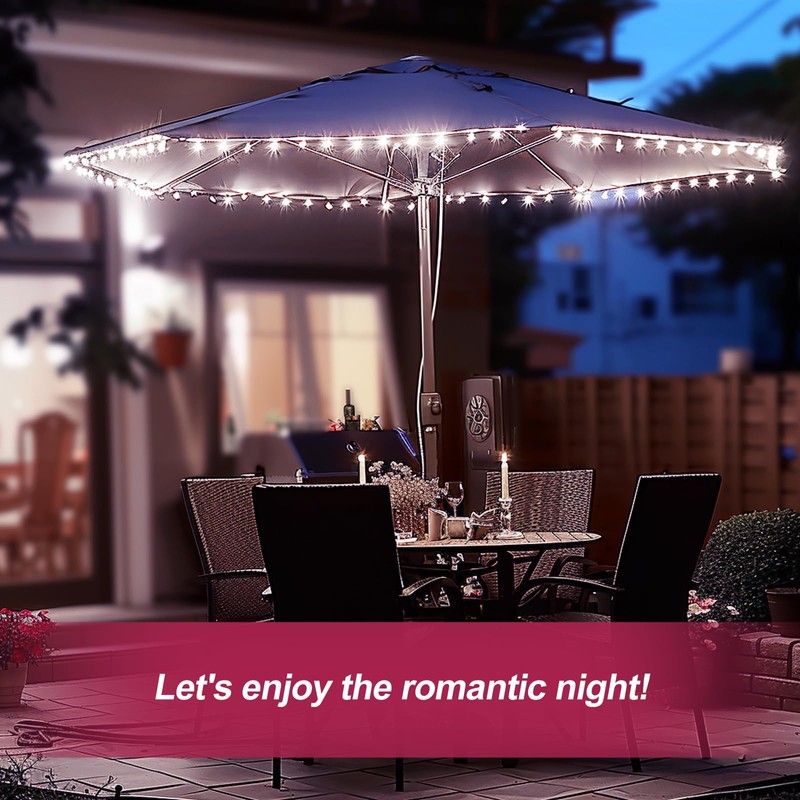 Patio Umbrella Lights Cordless LED Market Table Umbrella Lights with