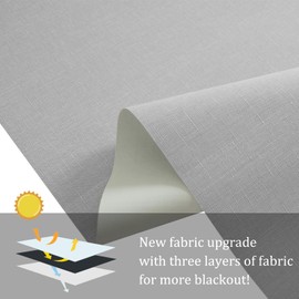 NUTRO CHILL Blackout Window Blinds Cordless, Spring System Window Shades with UV Protection Thermal Insulated Linen Fabric, Roller Blinds for Home Office(44''x72'', Light Grey)