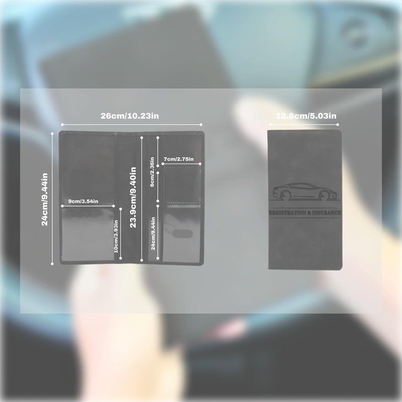 Car Registration and Insurance Card Holder Driver License Organizer, Black