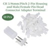 pzsmocn 200Pcs/50Sets JST CH 3.96mm Pitch 2 Pin Female Shell