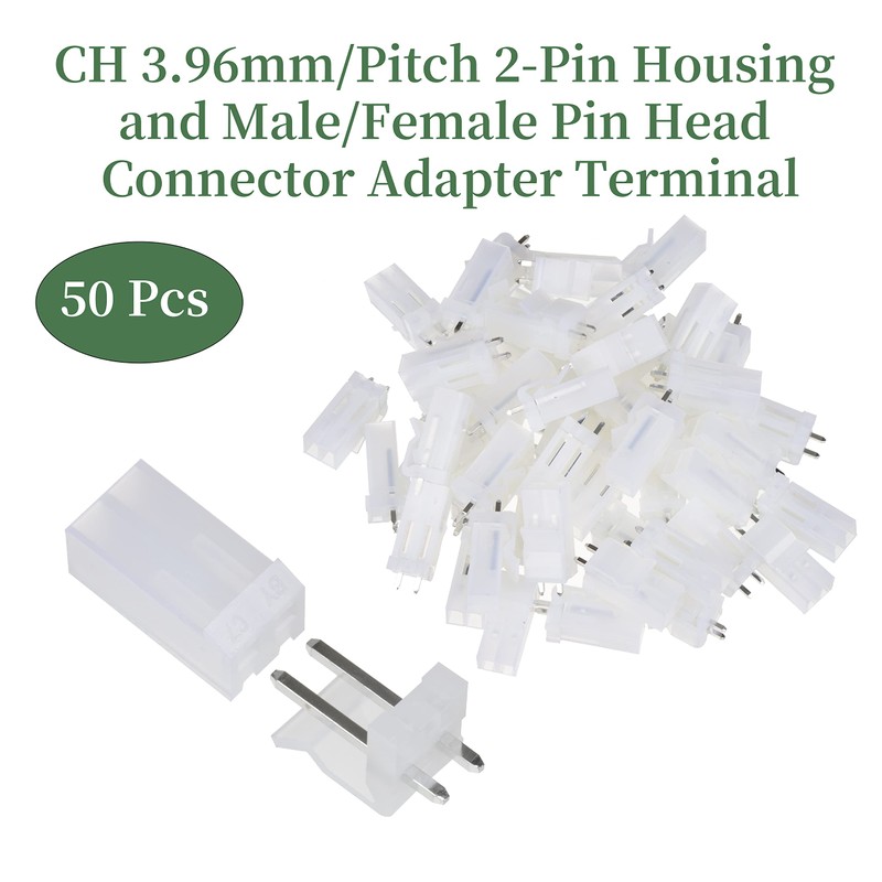 pzsmocn 200Pcs/50Sets JST CH 3.96mm Pitch 2 Pin Female Shell