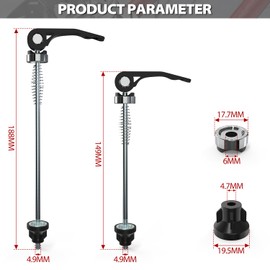 1PZ AU1-QR1 Bike Bicycle Front Rear Quick Release Skewers CNC Quick Release Skewers Replacement for Mountain Bike Road Bike Fold Bike