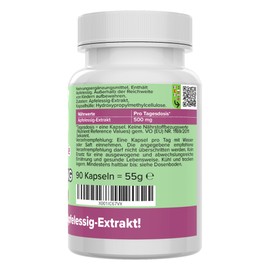 Vitamineule Apfelessig Kapseln - hochdosiert 500 mg - bioaktiv & vegan - Produktion in Deutschland - Pulver ohne Zusatzstoffe & laborgepr1ft - naturbelassen & naturtr1b - Vitamineule?
