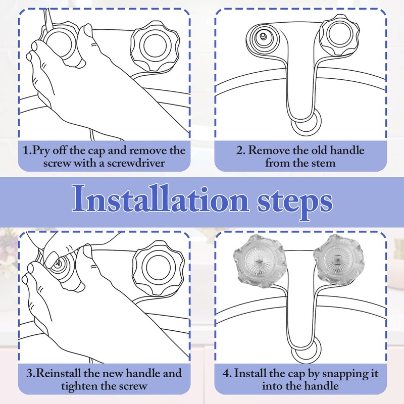 hansengroe Shower Knob Replacement with 17pt Point Broach fit for