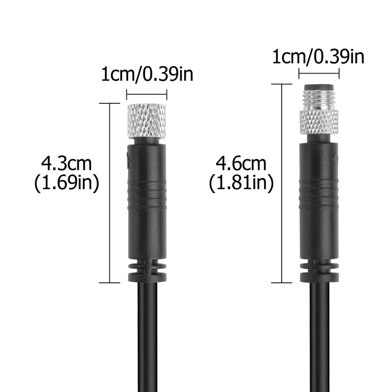 YACSEJAO 2 Pair M8 5 Pin Serial Cable 2 Male+2