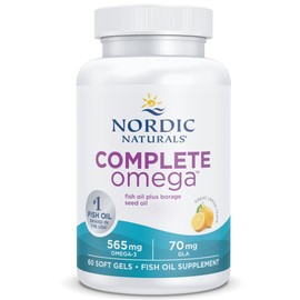 Nordic Naturals Complete Omega-D3, 565mg, with Omega-6, Omega-9 and Vitamin D3, Highly Dosed, Lemon Flavour, 60 Softgels, Laboratory Tested, Soy Free, Gluten Free, Non-GMO