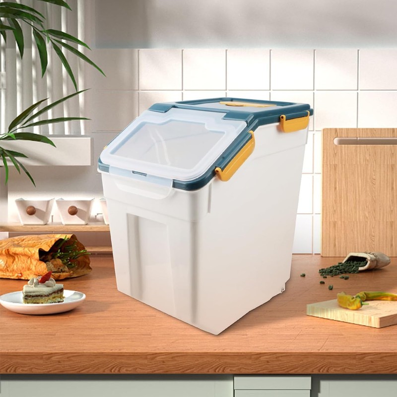 Mairuker Large Flour Storage Container Bin 25lb,4 Pack Airtight Rice