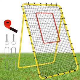 7x4 FT Multi-Sport Rebounder Net for Baseball Volleyball Softball Soccer Lacrosse, Bounce Back Fielding Trainer – Sturdy Steel Frame, Portable with Carry Bag – Great for Team & Solo Training