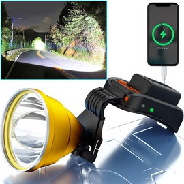 LBJD Headlamps for Adults Rechargeable LED Hunting Headlamp Super Bright Head Lamps, Charge for Phones, for Power Outages, Hurricane, Fishing, Emergency Searching, Exploring