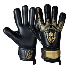 Keeperking Goalkeeper Gloves Children Youth Adults Football Gloves without Fingersave 4 mm Forehand (5, B-Gold)