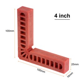 sourcing map 8pcs 90 Degree Positioning Squares 4"x4" (100x100mm) Right Angle Corner Clamps Woodworking Tools for Cabinets Picture Frames and Boxes, Red