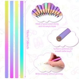 Seajan 100 Pcs Rainbow Color Pencils 4 in 1 Rainbow Pencils Wooden Colored Pencils Multi Colored Pencil for Kids Drawing Coloring Sketching Home Office School Classroom Supplies