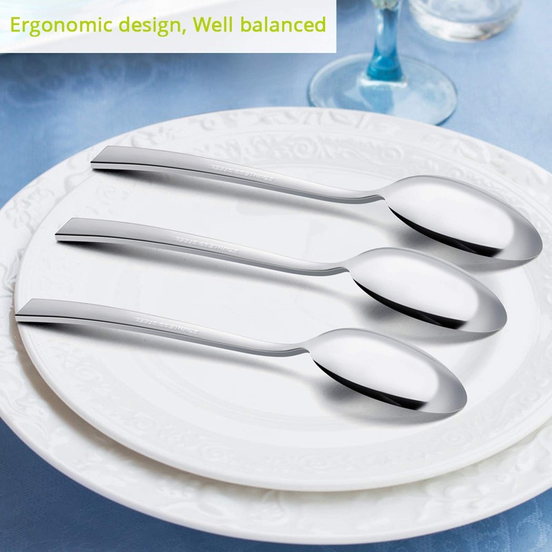 E-far Dinner Spoons Set of 6, 7.9 Inch Stainless Steel