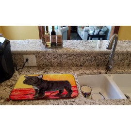 Caroline's Treasures SS8869DDM French Bulldog Dish Drying Mat Absorbent Dish Drying Mat Pad for Kitchen Counter Dish Drainer Mat for Countertop, 14 x 21", Multicolor