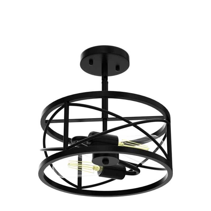 Karjearl Farmhouse Semi Flush Mount Ceiling Light Fixtures, 11.8“ 2-Light