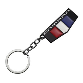 1Pc Camaro Key Chain Ring 3D Finish Keychain Keyring Alloy Key Holder Key Fob Replacement For Camaro Accessories (White)