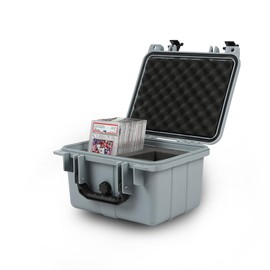 PIT66 Graded Card Storage Box, Compatible with BGS PSA SGC FGS Graded Sports Trading Cards, Deep Travel Size Waterproof Case Slab Holder & Protector, Grey