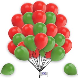 Plain Round Balloons 5 Inch Red & Green Balloons for Birthday Decorations Pack of 25 Latex Balloons for Kids Party Baby Shower Decorations Engagement Wedding Party.