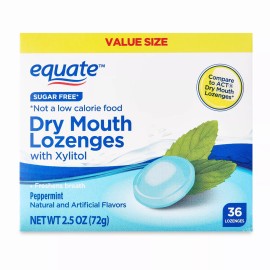 Equate Dry Mouth Lozenges with Xylitol, Peppermint, 36 Count Value Pack